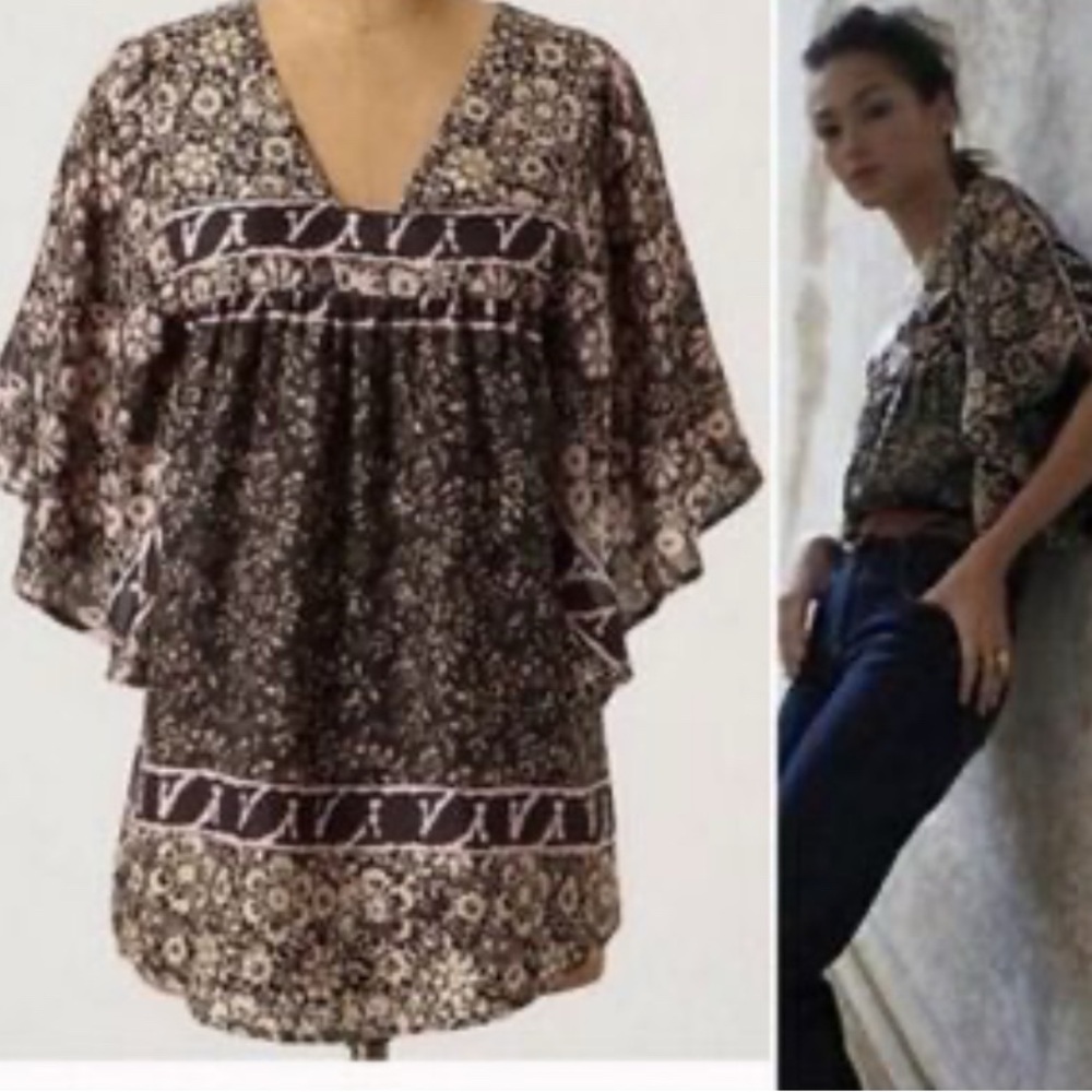 Anthropologie SUNNER Silk Blouse Sz S